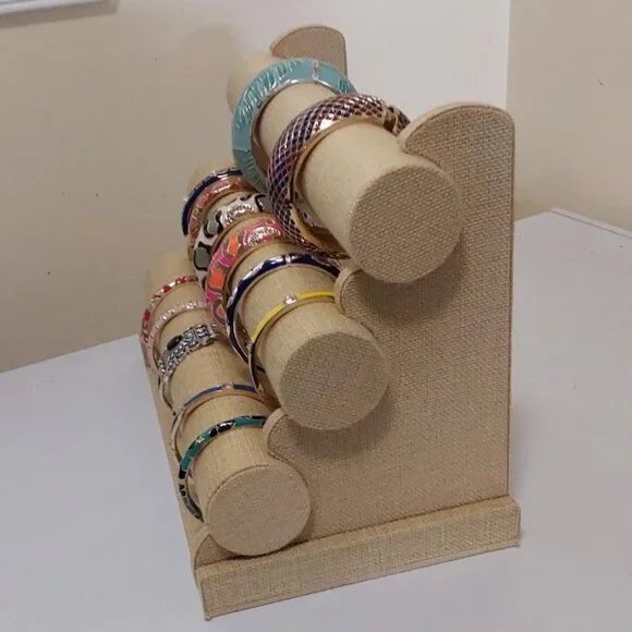 Linen Fabric 3-Tier Bracelet Holder Display Stand - Picture 4 of 4